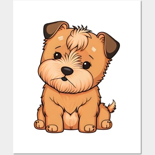 Cute Kawaii Airedale Terrier Puppy Posters and Art